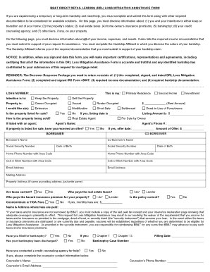 BB&T DRL Loss Mitigation Assistance Form