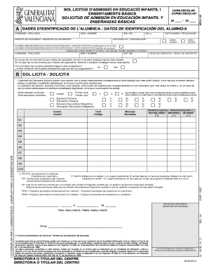 Valencian Education Admission Form