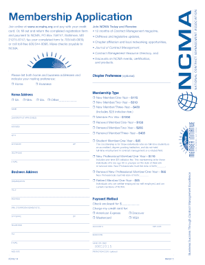 NCMA Membership Application Form