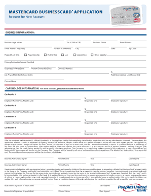 Mastercard BusinessCard Application