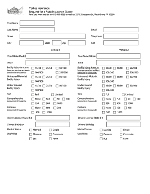 Auto Insurance Quote Request