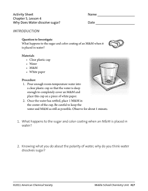 Science Activity Sheet