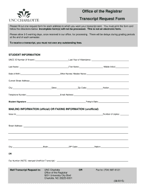 Transcript Request Form