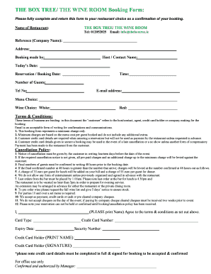 Restaurant Booking Form