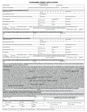 Consumer Credit Application