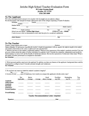 Teacher Evaluation Form