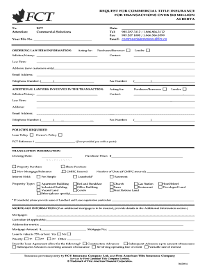 Request for Commercial Title Insurance