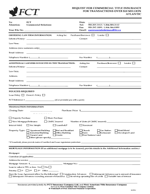Request for Commercial Title Insurance