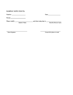 Fillable Online rhs rocklinusd SAMPLE NOTE FOR PEdoc - rhs rocklinusd ...