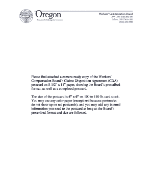 Oregon Workers' Compensation Board Claims Disposition Agreement
