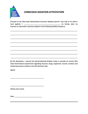 Ohio Conscious Sedation Attestation
