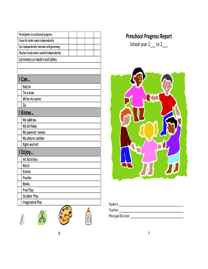 Preschool Progress Report