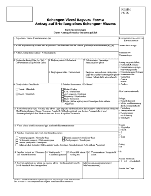 Schengen Visa Application Form