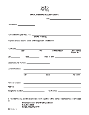 Local Criminal Records Check Form