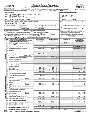 IRS Form 990-PF 2013