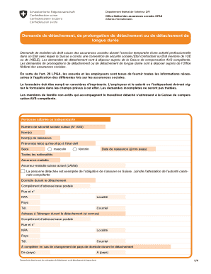 Demande de détachement, de prolongation de détachement ou de détachement de longue durée