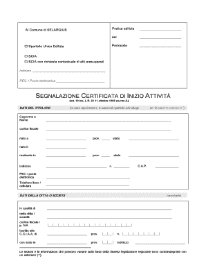 Segnalazione Certificata di Inizio Attività