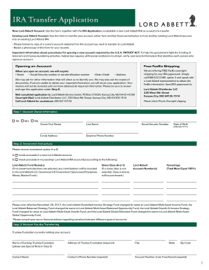 IRA Transfer Application