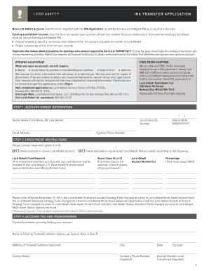IRA Transfer Application