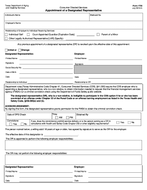 Texas Designated Representative Appointment Form