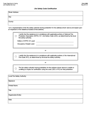 Texas Life Safety Code Certification