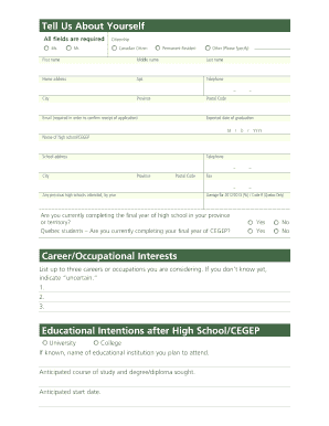 TD Scholarships for Community Leadership Application Form
