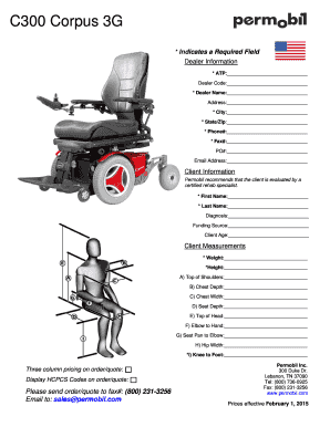 C300 Corpus 3G Order Form