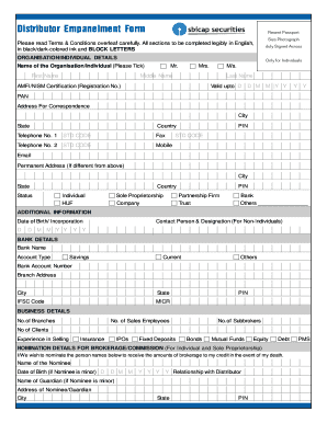 Distributor Empanelment Form
