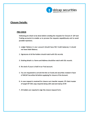 Account Closure Request Form