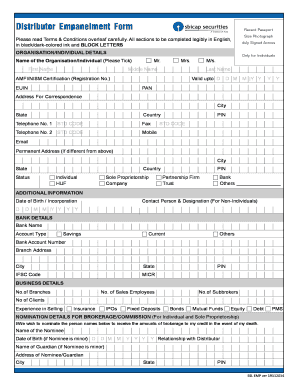 Distributor Empanelment Form