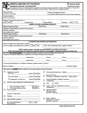 Emergency Medical Authorization Form