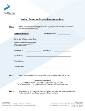Online Telephone Banking Registration Form