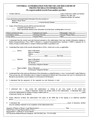 Universal Authorization for Medical Records Disclosure