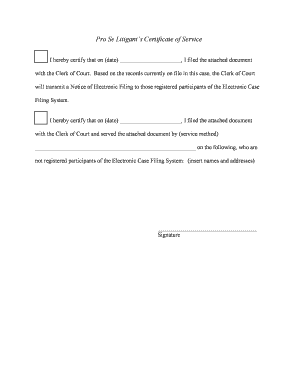 Pro Se Notice of Change of Address
