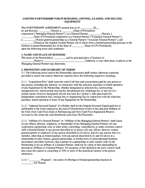 Partnership agreement texas pdf - Limited partnership for purchasing owning leasing bb - FormationNow