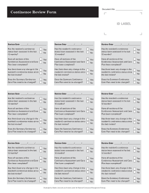 Continence Review Form ID LabeL - continence org