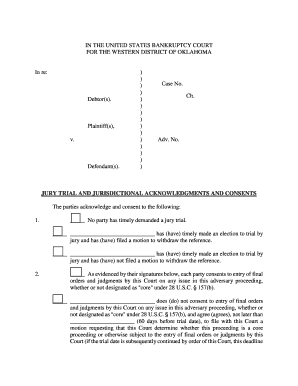Jury TrialJurisdictional Acknowledgements and Consents
