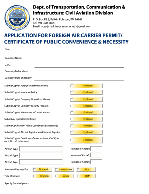 Application for foreign air carrier permit - Department of - ict