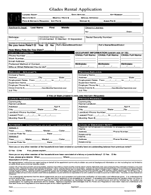 Glades Rental Application
