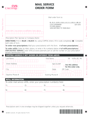 CVS Caremark Mail Service Order Form