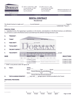 Residential Rental Contract