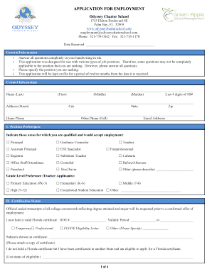 Application for Employment