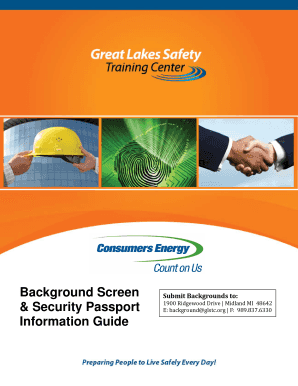 Security Passport Background Check Form