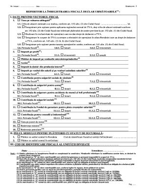 Romanian Tax Registration Form