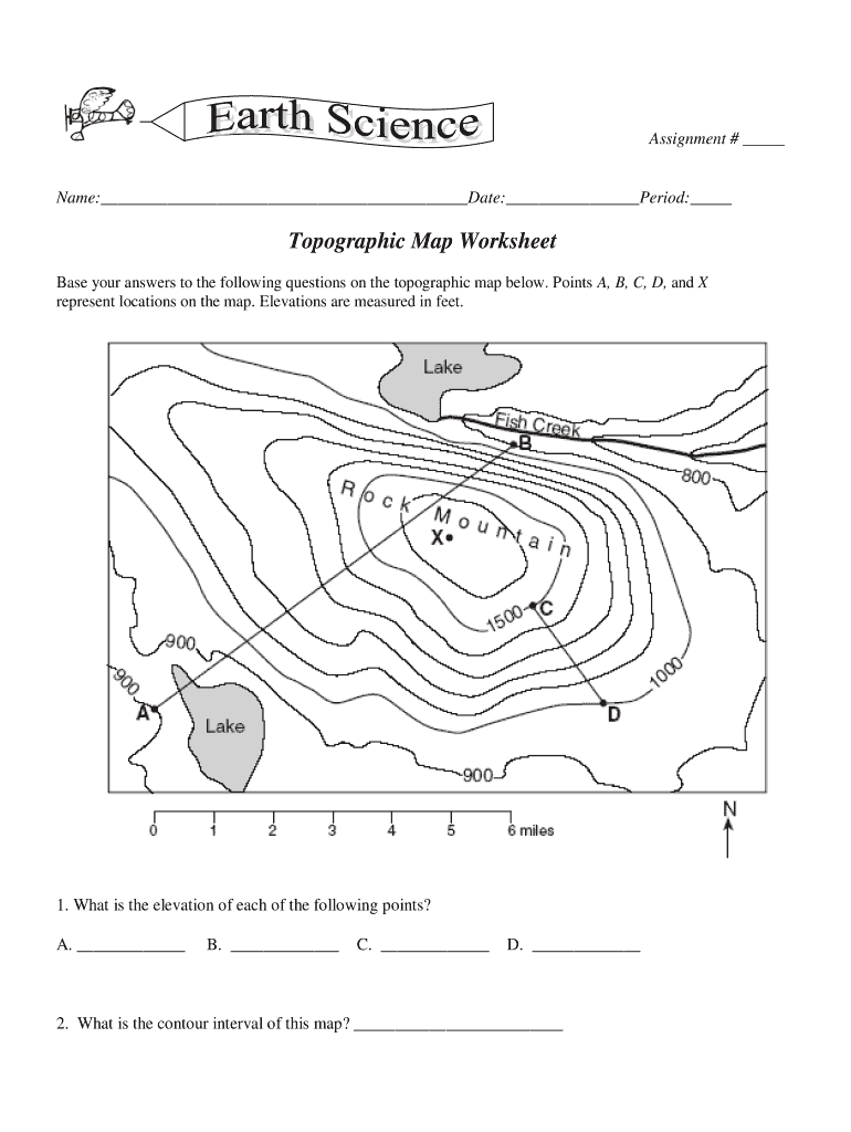 Topographic Maps Worksheet 20th Grade Pdf - Fill Online, Printable Regarding Topographic Map Reading Worksheet Answers