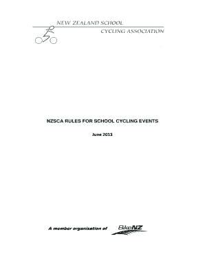 Nzsca rules for school cycling events - Cycling New Zealand