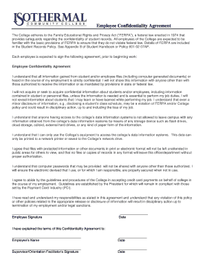 Employee Confidentiality Agreement
