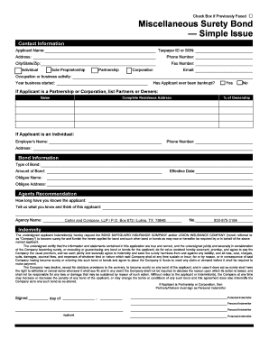 Bond Safeguard Insurance Company Surety Bond Application
