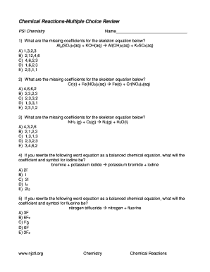 Chemistry Multiple Choice Review