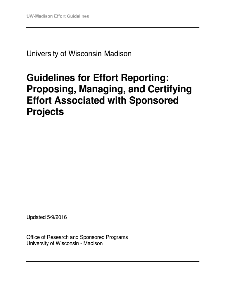 Fillable Online UW Madison Effort Guidelines Fax Email Print PdfFiller
